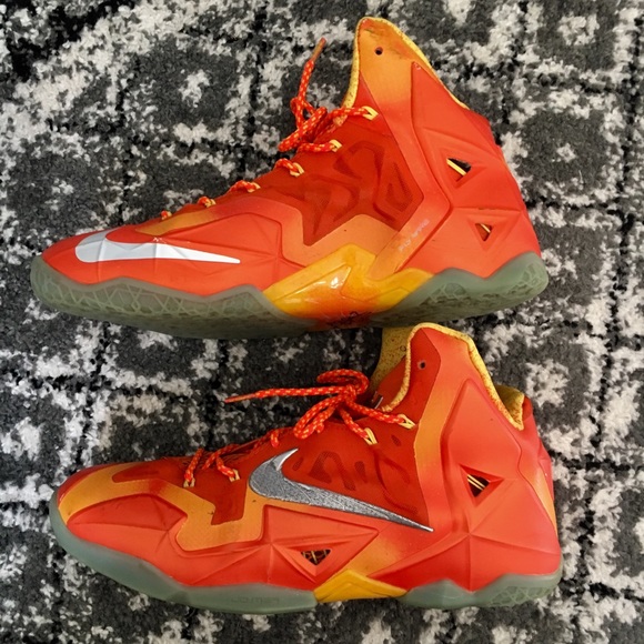 lebron shoes orange